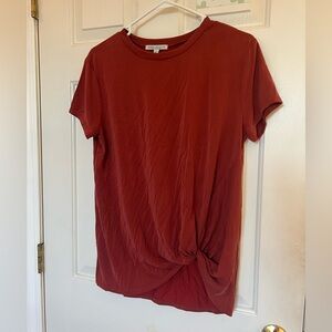 T shirt with tie in front